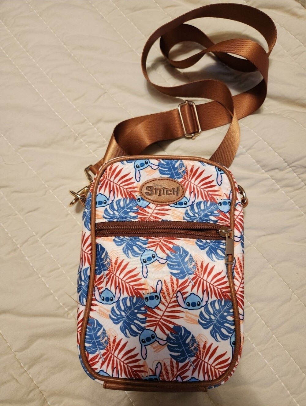 Lilo & Stitch Tropical Crossbody Bag in Blue and Orange - Stitch